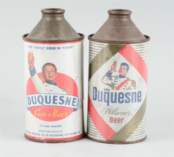 LOT OF 2: DUQUESNE CONE TOP BEER CANS.            