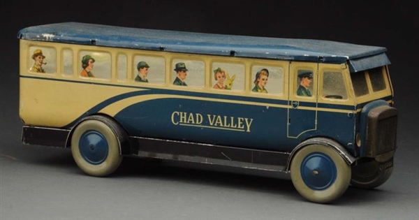ENGLISH CHAD VALLEY SINGLE DECK BUS BISCUIT TIN.  