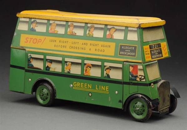 ENGLISH CHAD VALLEY "GREEN LINE" BUS BISCUIT TIN. 
