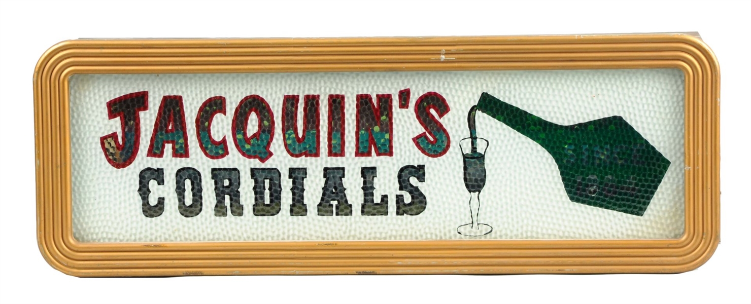 JACQUINS CORDIALS REVERSE GLASS LIGHT-UP BOX SIGN