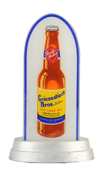 GRIESEDIECK BROS BEER REVERSE GLASS LIGHT-UP SIGN.