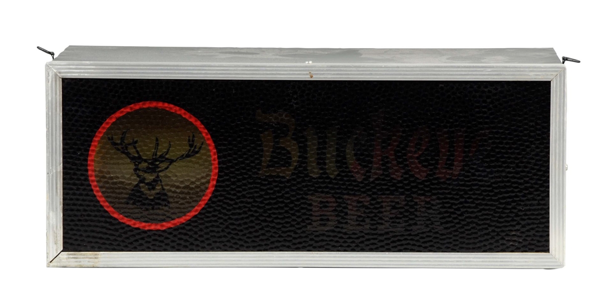 BUCKEYE BEER REVERSE GLASS LIGHT-UP BOX SIGN.     