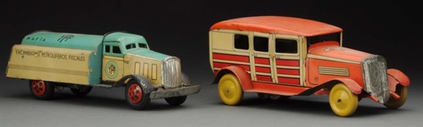 LOT OF 2: TIN LITHO WIND-UP ARGENTINIAN VEHICLES. 