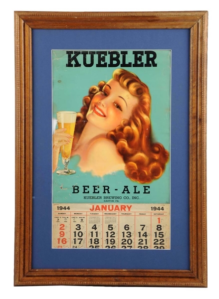 1944 KUEBLER BEER ADVERTISING CALENDAR.           