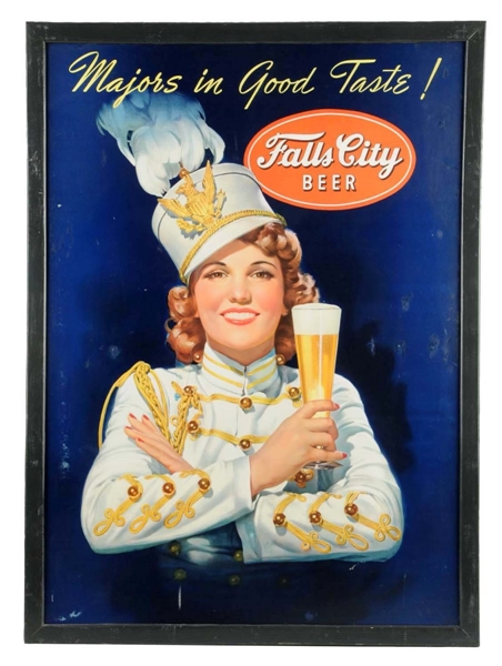 LARGE FALLS CITY BEER ADVERTISING SIGN.           