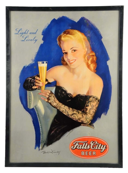 LARGE FALLS CITY BEER ADVERTISING SIGN.           