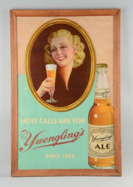 YUENGLINGS OLD OXFORD ALE DIECUT LITHO SIGN.     