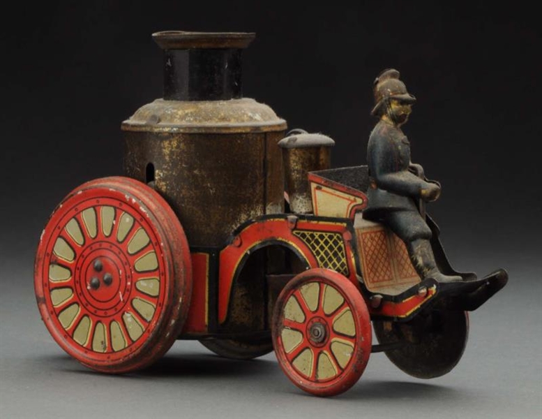 EARLY GERMAN TIN LITHO FIRE PUMPER TOY.           
