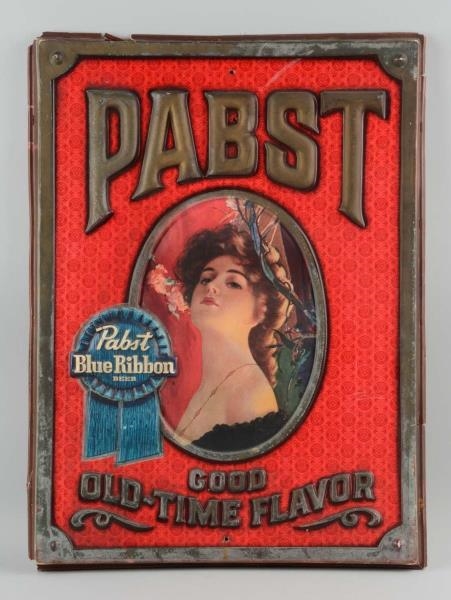 PABST BLUE RIBBON BEER PLASTIC LADY SIGN.         