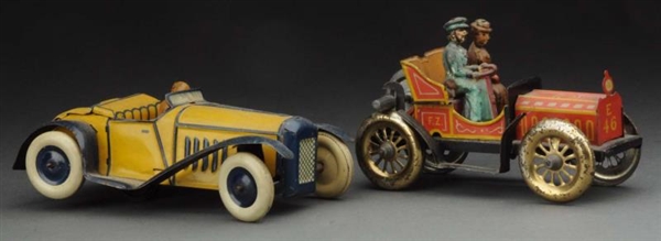 LOT OF 2: EARLY GERMAN TIN LITHO AUTOMOBILE TOYS. 
