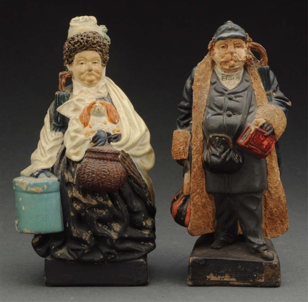 LOT OF 2: EARLY COMPOSITION FIGURINES.            