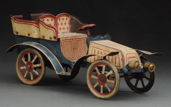 EARLY GERMAN TIN LITHO WIND-UP OPEN TOURING CAR.  