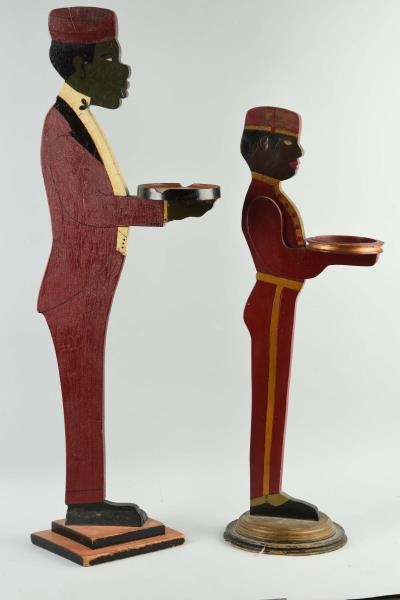 LOT OF 2: BLACK AMERICANA WOODEN BUTLER STANDS.   