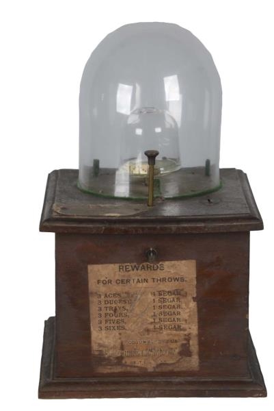 EARLY 1¢ DOUBLE DOMED POPE DICE MACHINE           