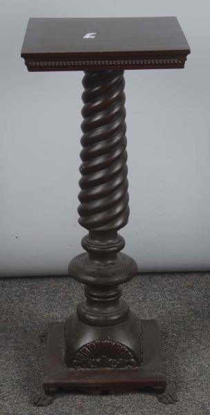 DECORATIVE WOOD PEDESTAL CLAW FOOT STAND          