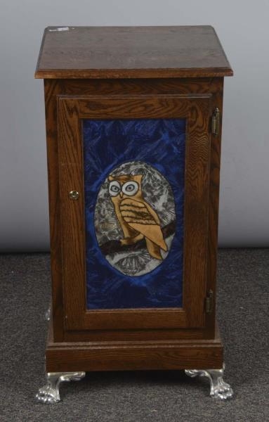 OWL FRONT WOOD SLOT MACHINE STAND                 