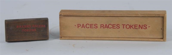 LOT OF 2: PACES RACES/BAKERS RACERS TOKENS        