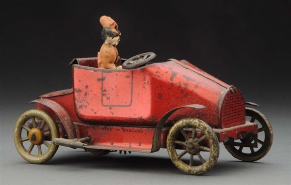 EARLY ENGLISH TIN LITHO WIND-UP ROADSTER.         