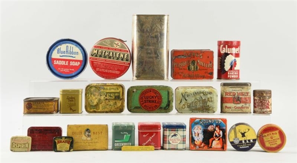 LARGE LOT OF ASSORTED TOBACCO & GENERAL TINS.     