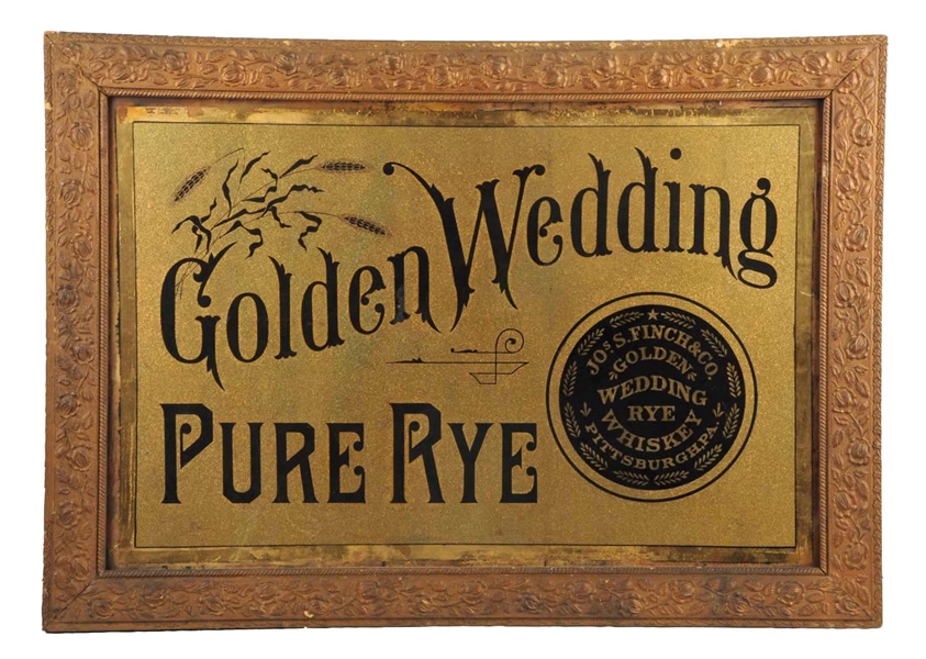FINCH & CO. GOLDEN WEDDING REVERSE GLASS SIGN.    