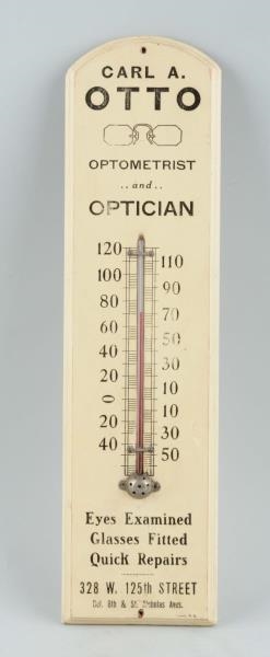 CARL A. OTTO OPTOMETRIST ADVERTISING THERMOMETER. 