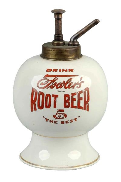 FOWLER’S ROOT BEER SYRUP DISPENSER.               