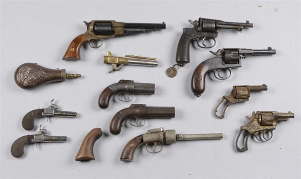 LOT OF 12: ASSORTED PISTOLS AND ACCOUTREMENTS.    