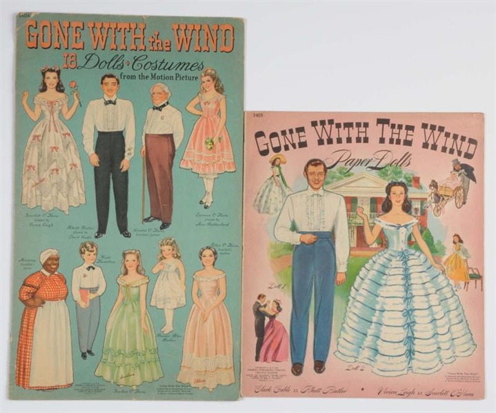 LOT OF 2: "GONE WITH THE WIND" UNCUT PAPER DOLLS. 