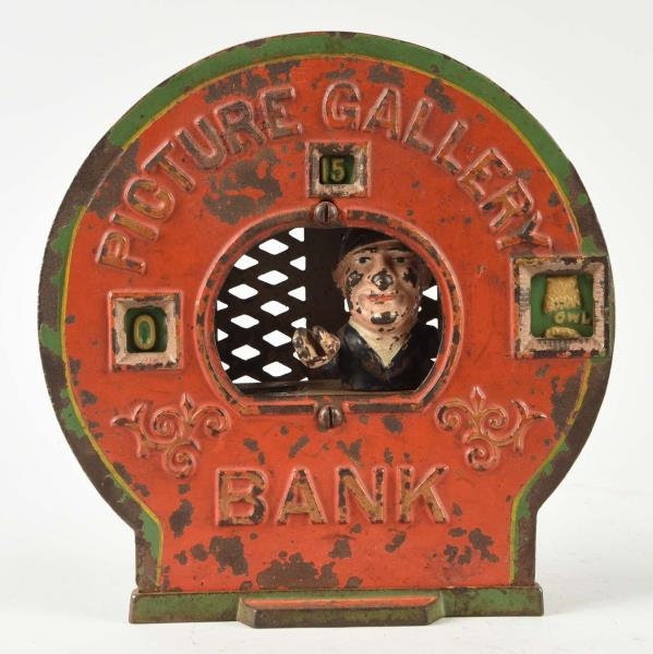 SHEPARD HARDWARE PICTURE GALLERY MECHANICAL BANK. 