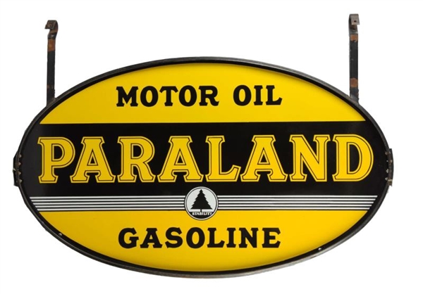 PARALAND MOTOR OIL GASOLINE W/LOGO OVAL SIGN.     