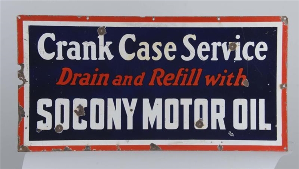 SOCONY MOTOR OIL CRANK CASE SERVICE SIGN          