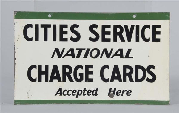 CITIES SERVICE NATIONAL CHARGE CARD SIGN          