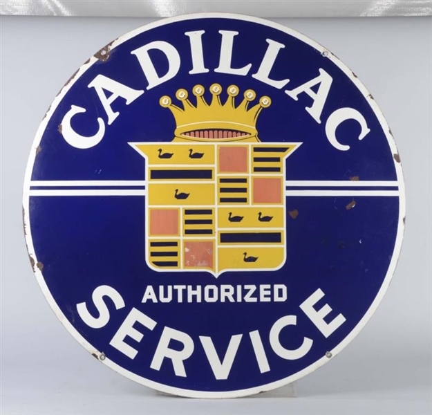 CADILLAC SERVICE WITH SHIELD LOGO SIGN            