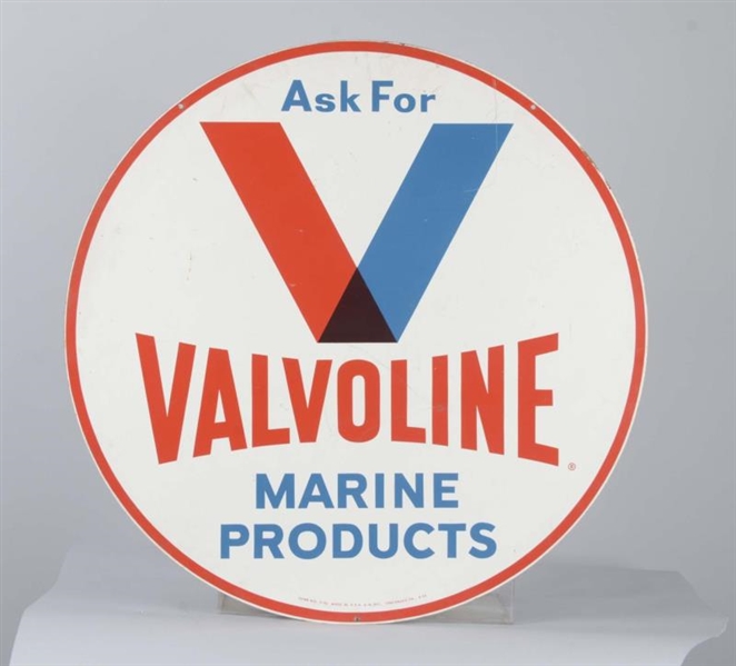 VALVOLINE MARINE PRODUCTS DOUBLE SIDED TIN SIGN   