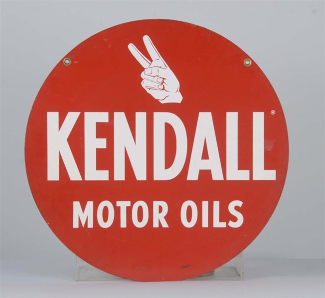 KENDALL MOTOR OILS DOUBLE SIDED TIN SIGN          