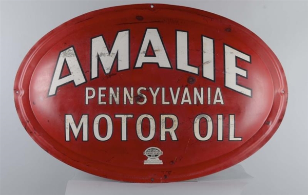 AMALIE MOTOR OIL SINGLE SIDED TIN SIGN            