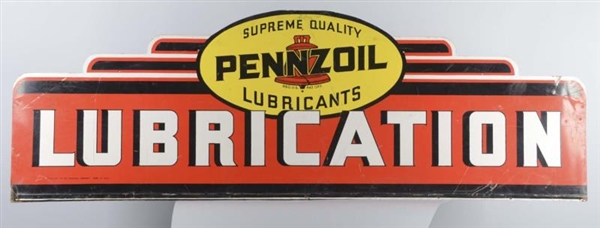 PENNZOIL LUBRICATION SINGLE SIDED TIN SIGN        