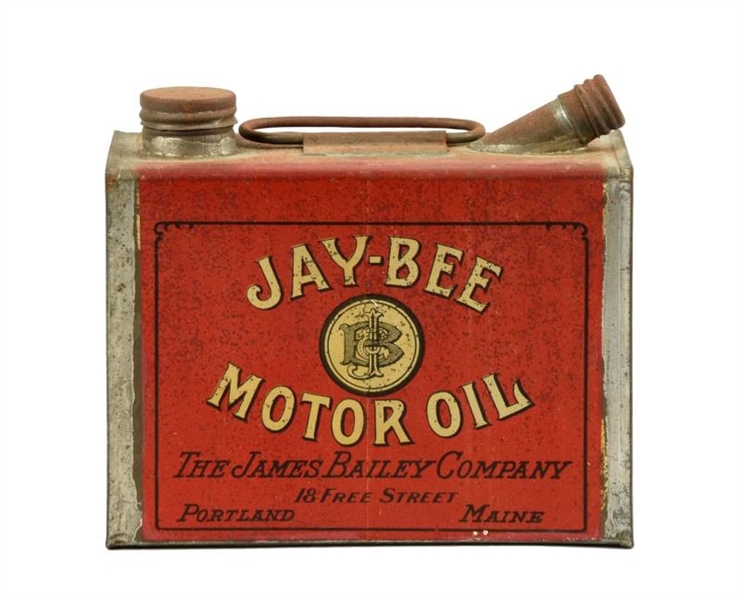 JAY-BEE MOTOR OIL ONE QUART FLAT CAN.             