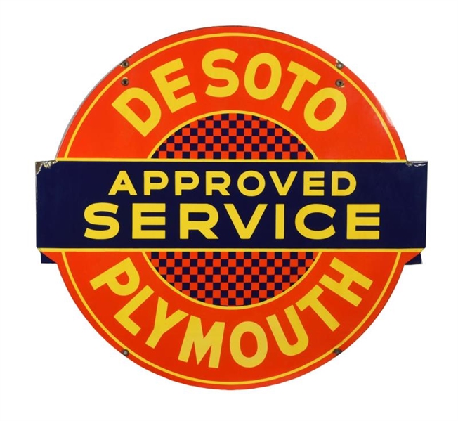 DESOTO PLYMOUTH APPROVED SERVICE DIECUT SIGN.     