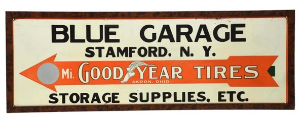 GOODYEAR  TIRES WINGED FOOT LOGO TIN SIGN.        