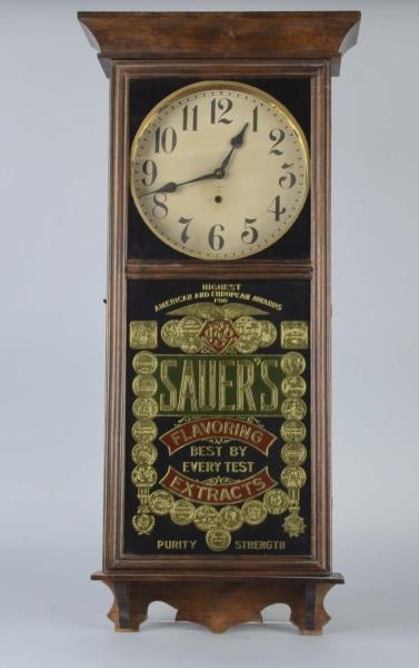 GILBERT WALL CLOCK WITH REVERSE GLASS AD          