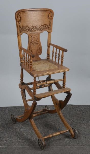 ANTIQUE ADJUSTABLE HIGH CHAIR                     