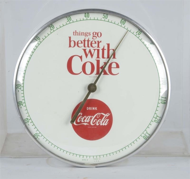 COCA COLA ROUND ADVERTISING WALL THERMOMETER      
