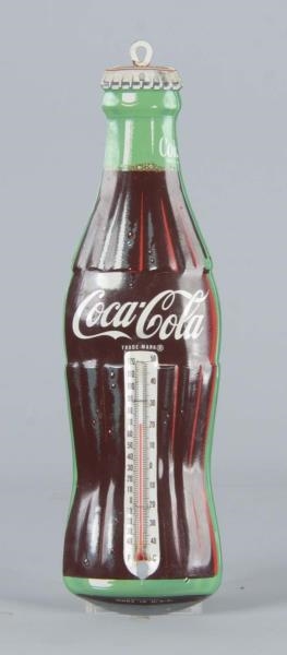 COCA COLA TIN  ADVERTISING THERMOMETER BOTTLE SIGN
