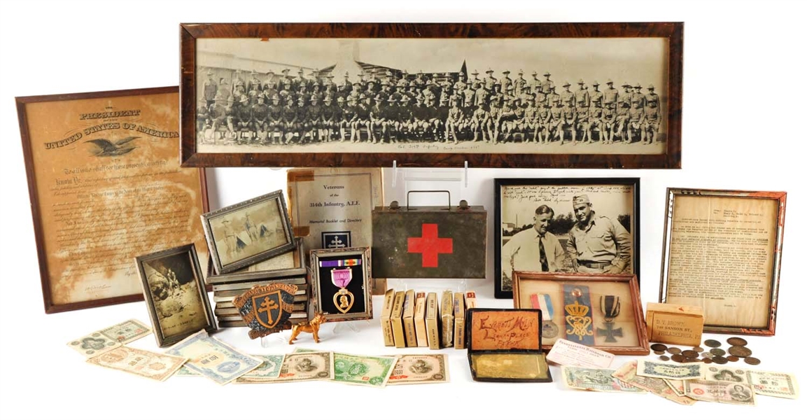 HUGE WWI MEMORABILIA LOT OF LT. E.E. MYLIN.       