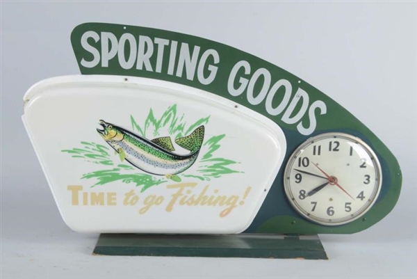 SPORTING GOODS LIGHTED SIGN & CLOCK               