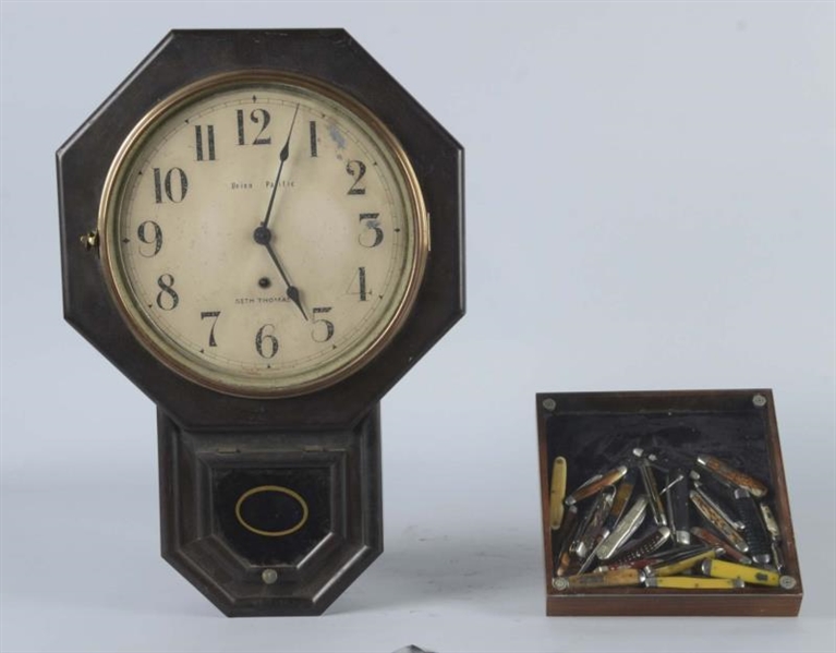 LOT OF 2: UNION PACIFIC CLOCK & KNIFE COLLECTION  