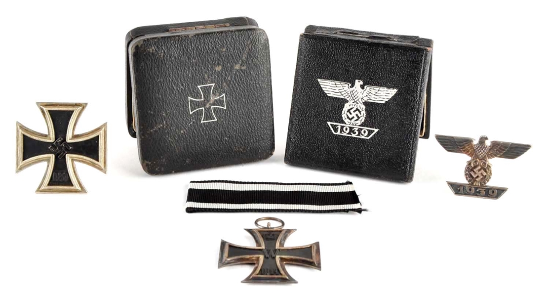 LOT OF 3: TWO IRON CROSSES AND ONE SPANGE.        