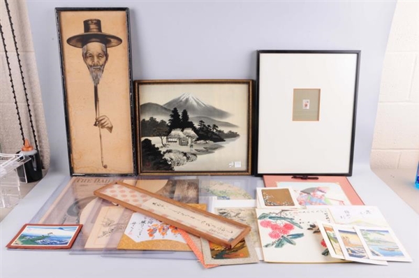 LARGE LOT OF ASSORTED ART PIECES.                 