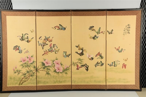 LOT OF 2: JAPANESE SCREENS WITH BUTTERFLIES.      